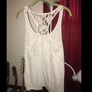 White Laced Racerback Tank-Lei